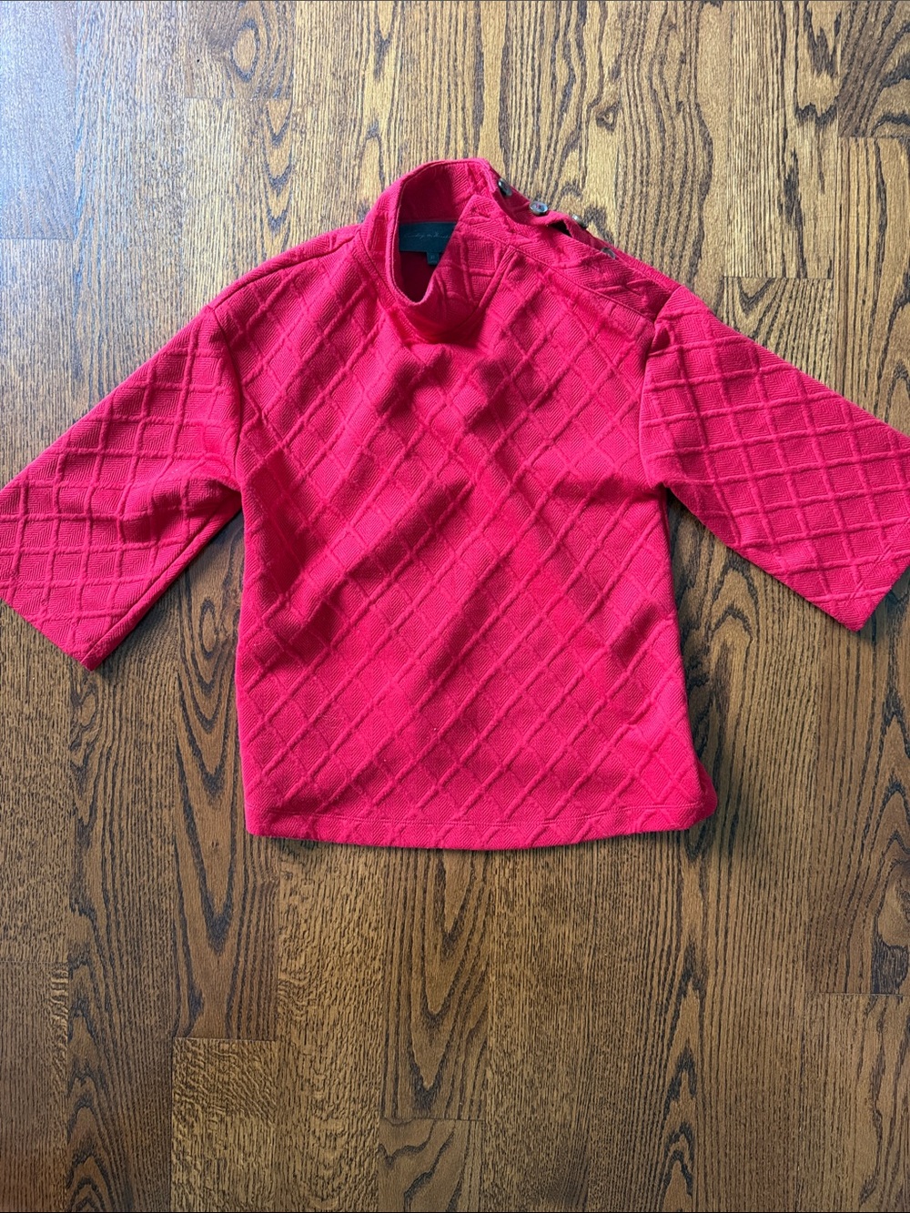 Red Diamond-Textured Pullover Sweater from Anthropologie